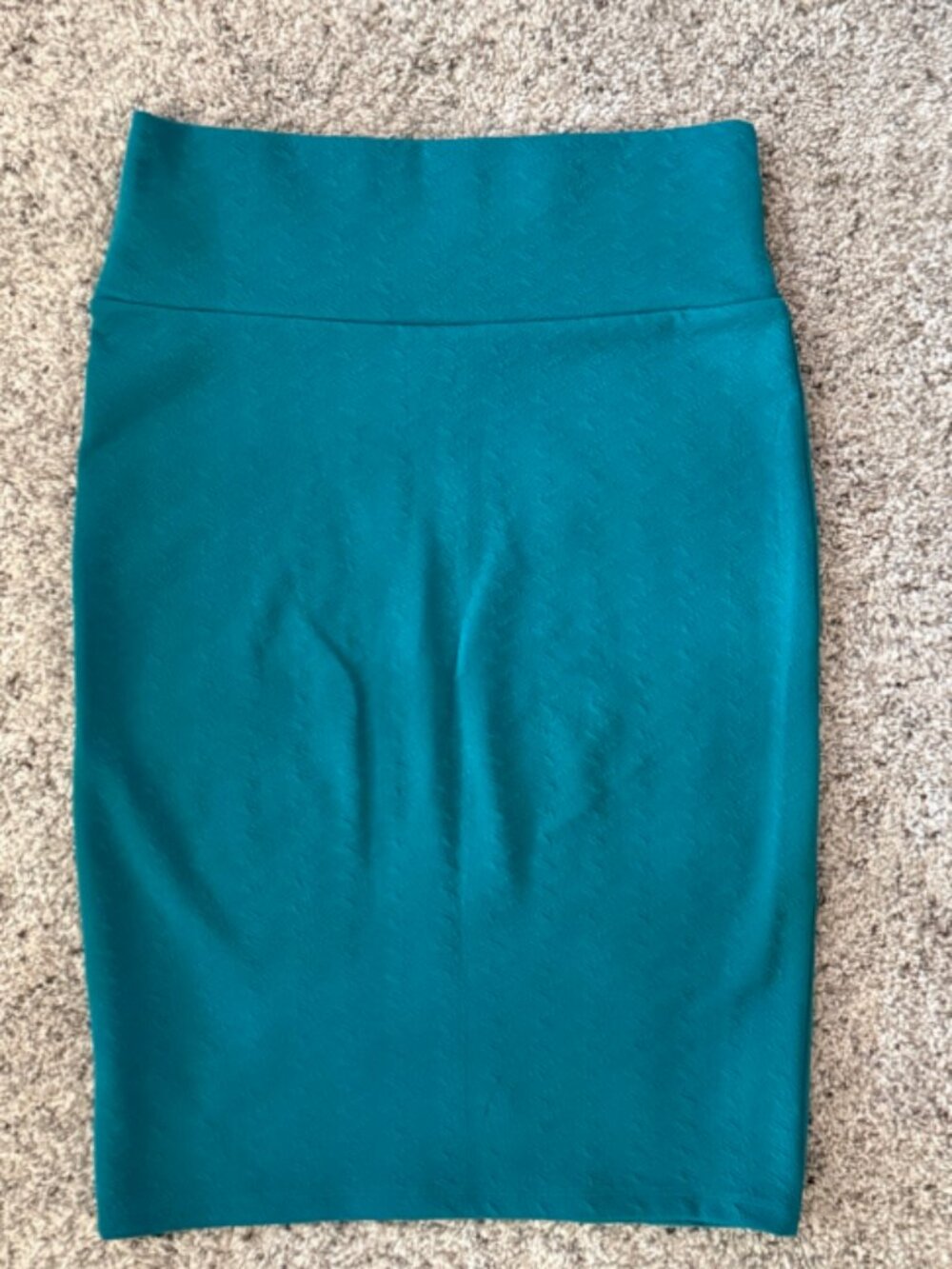 LuLaRoe Cassie Teal Turquoise Textured Pencil Skirt Size Small S